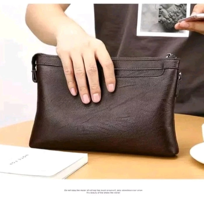 Tas Clutch Tas Tangan Pria Kulit Asli Garut Evila Leather