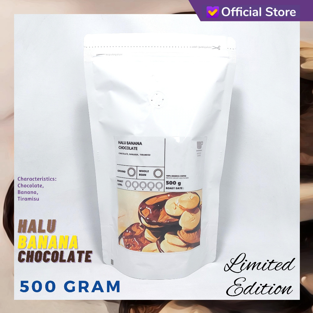 

[MEDIUM DARK] KOPI ARABIKA HALU BANANA CHOCOLATE 500 GRAM ESPRESSO SUTOYO COFFEE