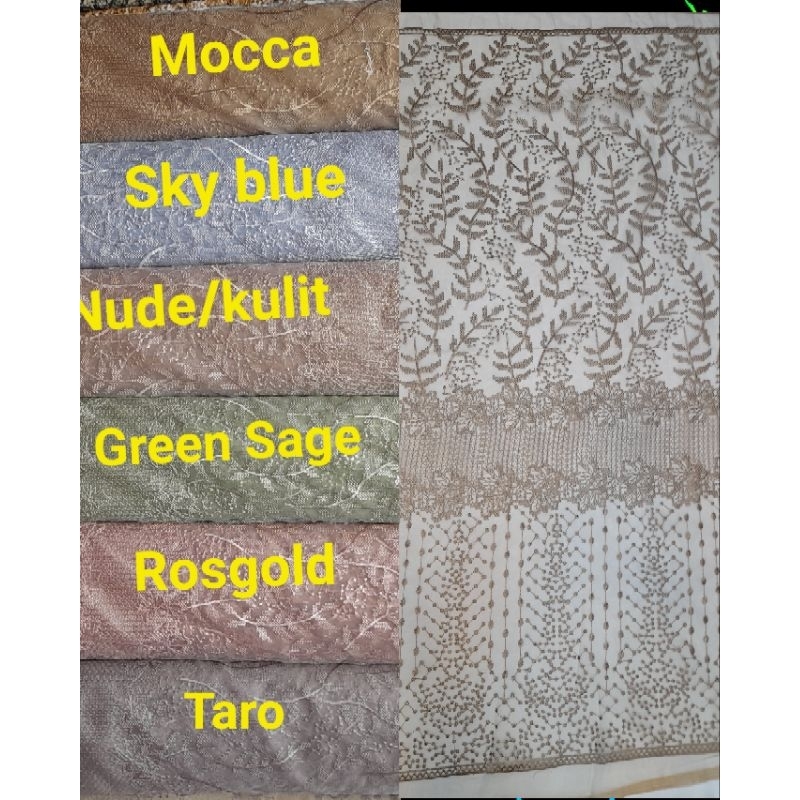 bahan Organza Bordir Motif/Organza Motif Bunga