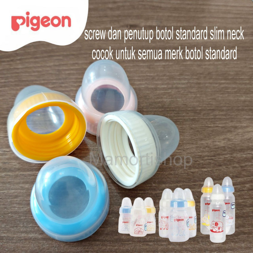 PIGEON Screw Cap and Nipple Cover Slim Neck | Wide Neck I Botol standar slim Neck I Tutup Botol Susu