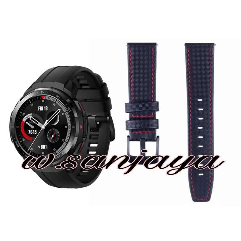 TALI JAM HONOR WATCH GS PRO HONOR WATCH MAGIC 2 46MM STRAP KULIT KARBON CARBON FULL