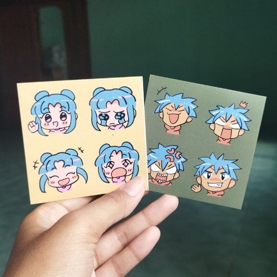 Stiker Lucu Wajah Cewek&Cowok