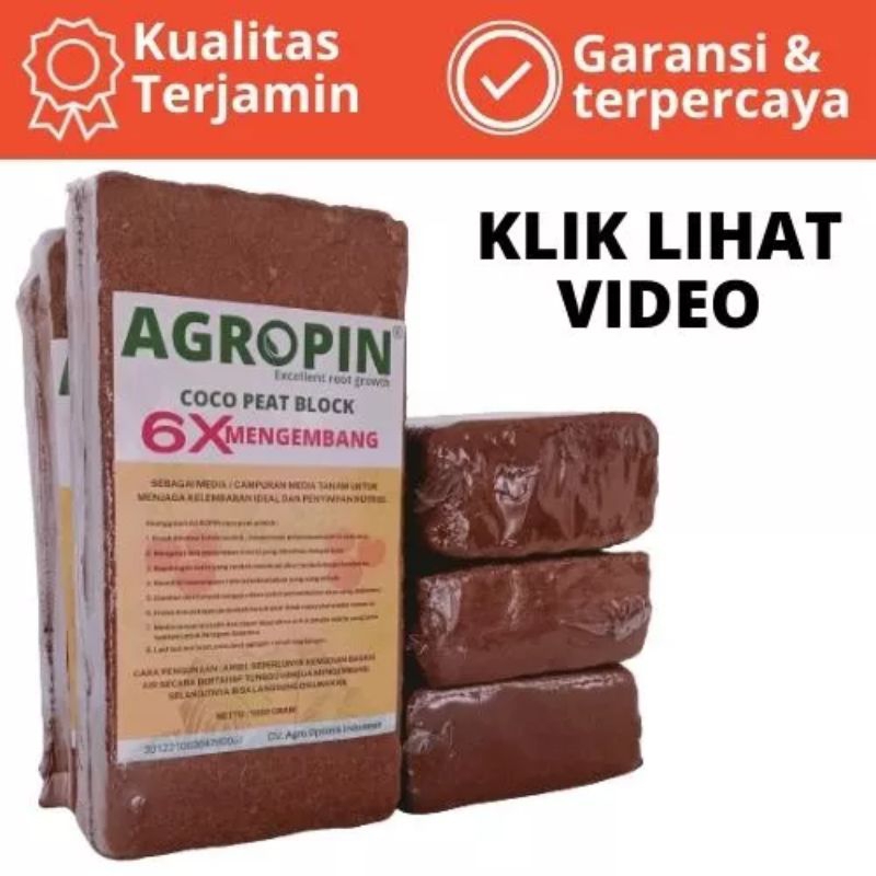 AGROPIN Cocopeat 6x Mengembang Cocoblock Cocopeat Block