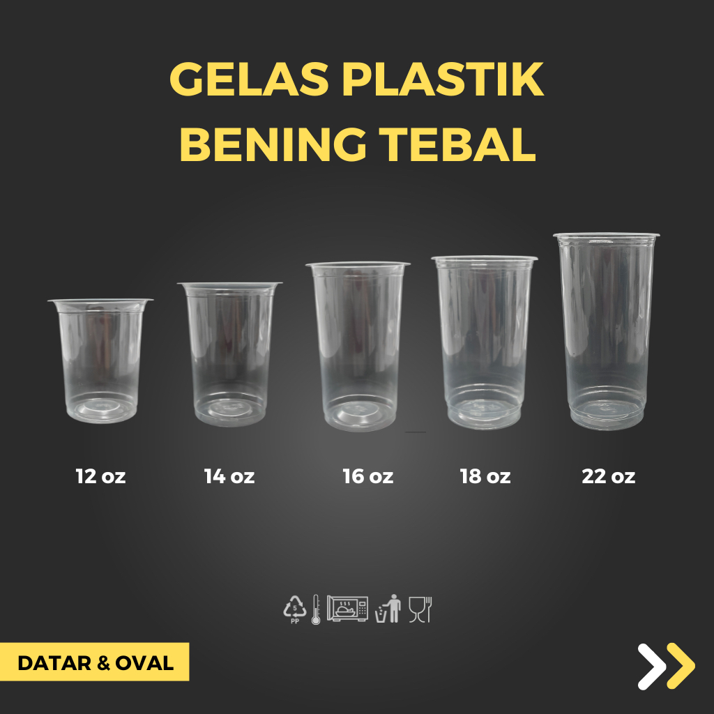 Gelas Plastik 22 oz Bening