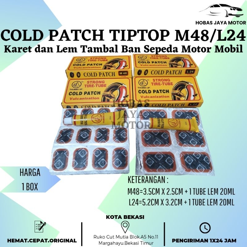 Cold Patch Tip Top M48/L24 Lem Karet Tambal Ban Sepeda Motor Mobil