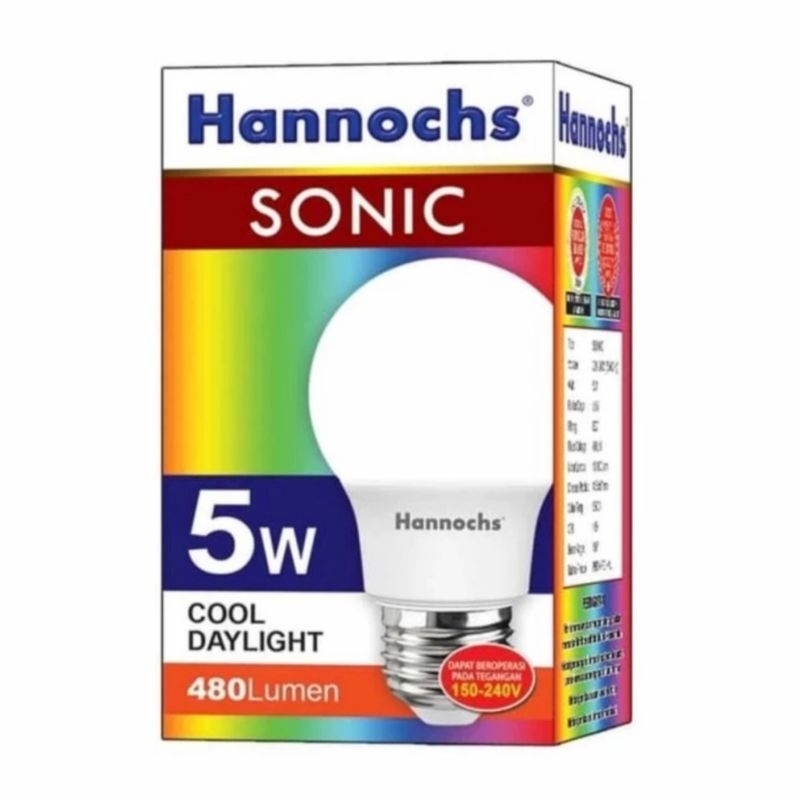 Lampu hannochs sonic LED 5 watt/bohlam hannochs 5 watt