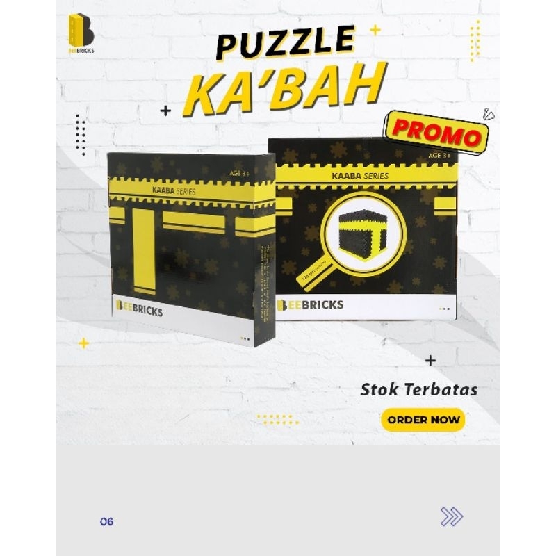 puzzle evomate Ka'bah series Beebricks mainan anak