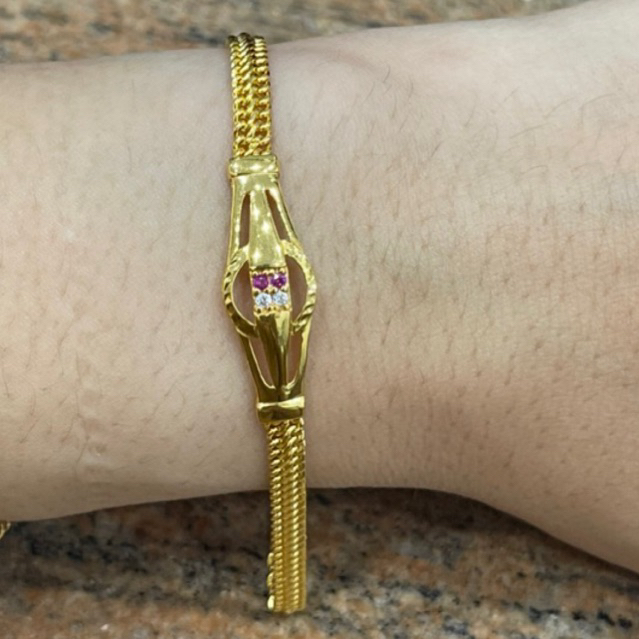 Gelang holo AD permata emas asli kadar 20K / 875 papan cantik