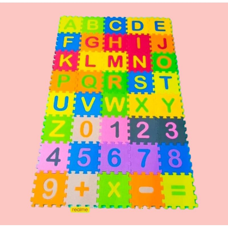 matras lantai matras anak puzzle edukatif puzzle anak puzzle motif angka huruf puzzle ukuran 15x15 i
