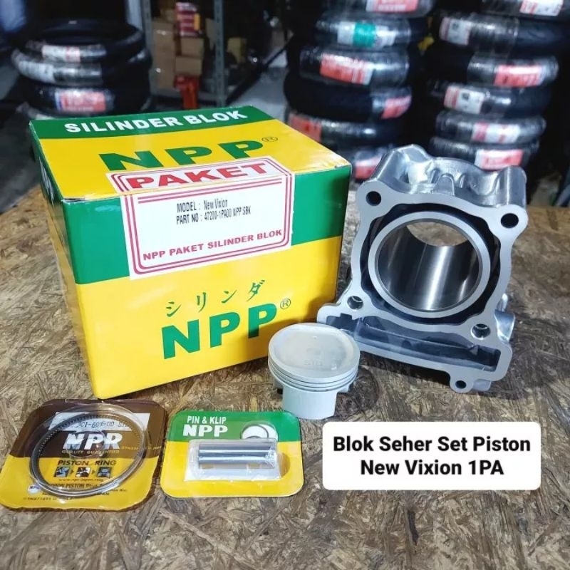 PAKET CYLINDER SILINDER BLOK BORING BURENG + PISTON KIT SET ASSY KOMPLIT NPP YAMAHA VIXION 3C1 / VIX