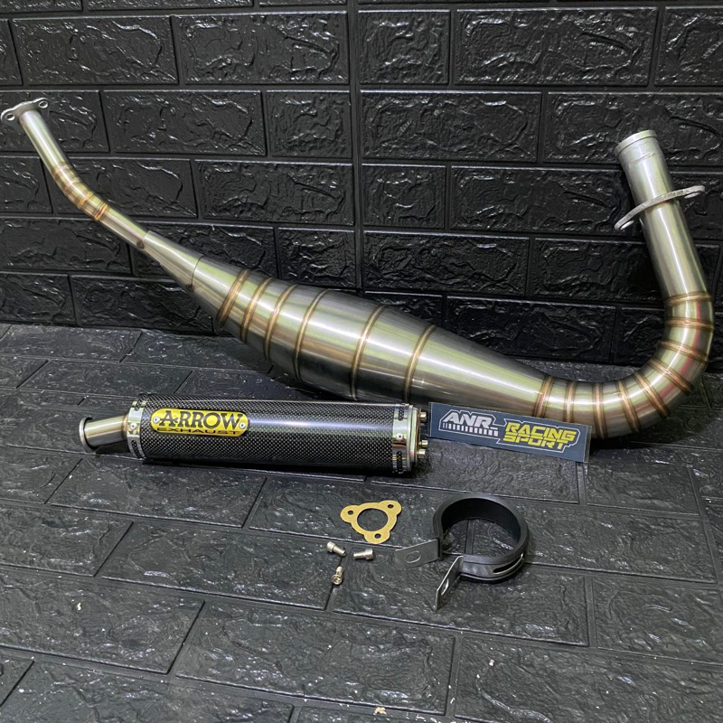 Knalpot Rx King Repsol Arrow Carbon asli fiber