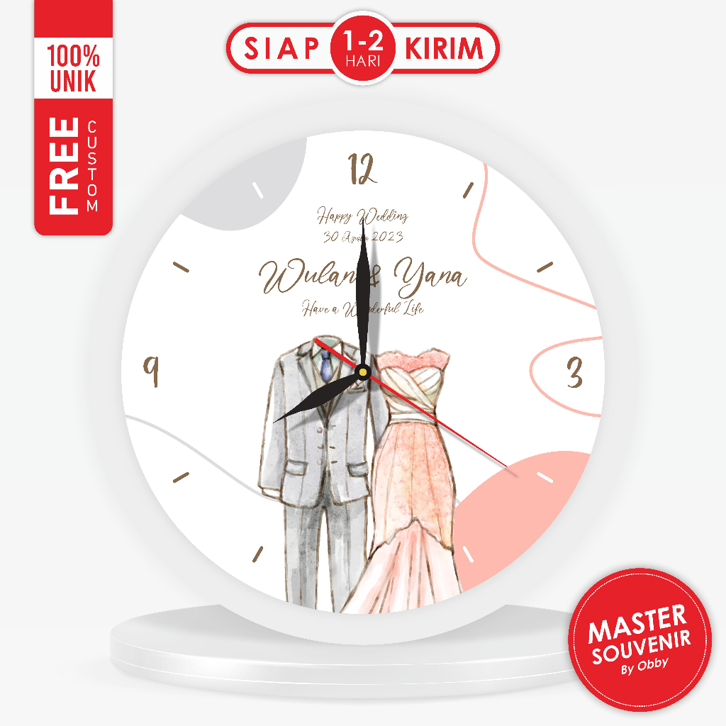 JAM MEJA CUSTOM | SOUVENIR PERNIKAHAN LUCU