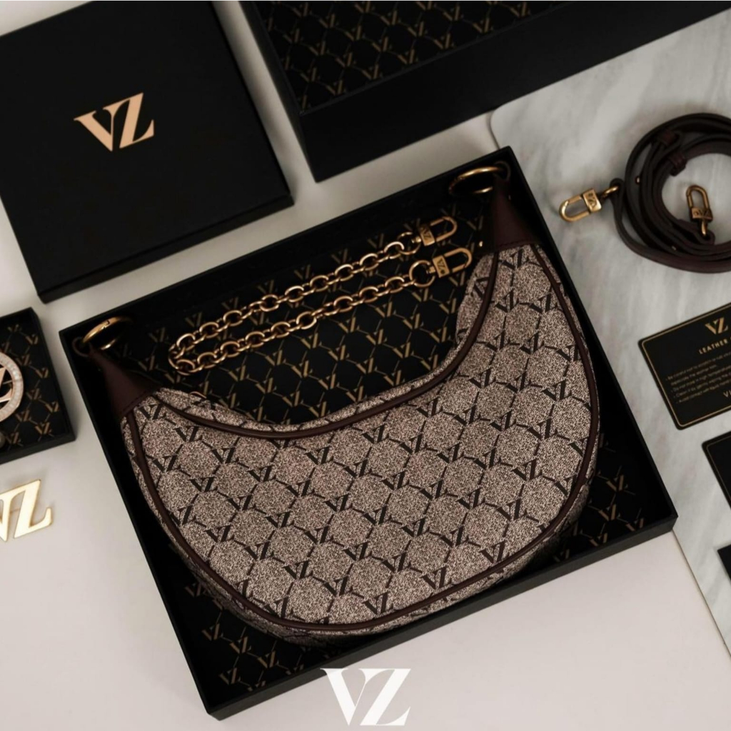 VZ Monogram Eclipse Bag Genuine Leather Original by VIVI ZUBEDI Clutch Tote