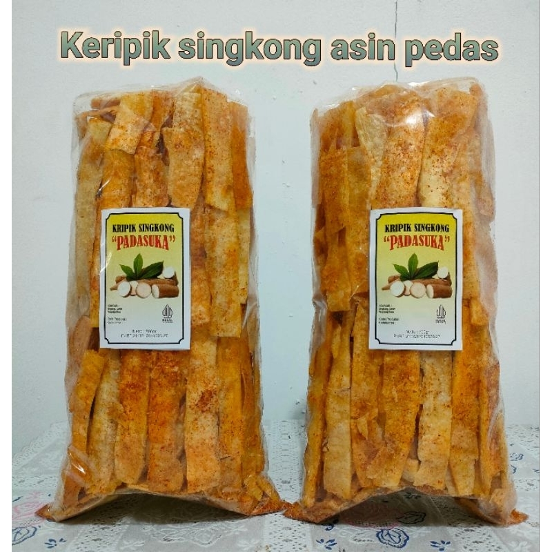 

Keripik singkong asin pedas 350gram