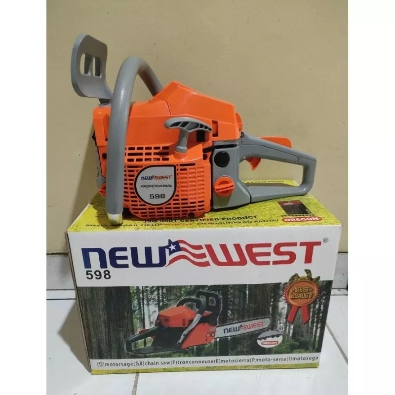 Chainsaw New West 598 Bar 22" Rantai Oregon Mesin Gergaji Kayu New West 598 ( Bar Lasertip)