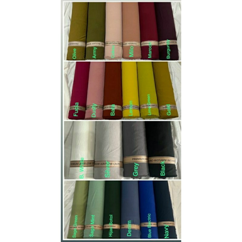 KAIN CRINKLE AIRFLOW/KAIN MURAH/KAIN METERAN/KAIN ECER