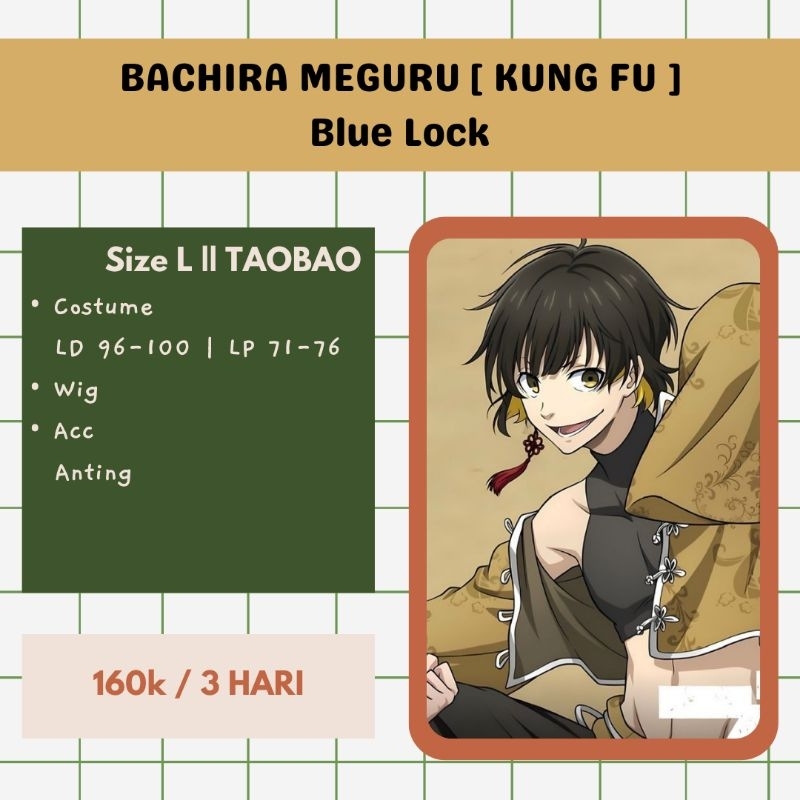 [ RENTAL ] Costume Cosplay Bachira Kungfu