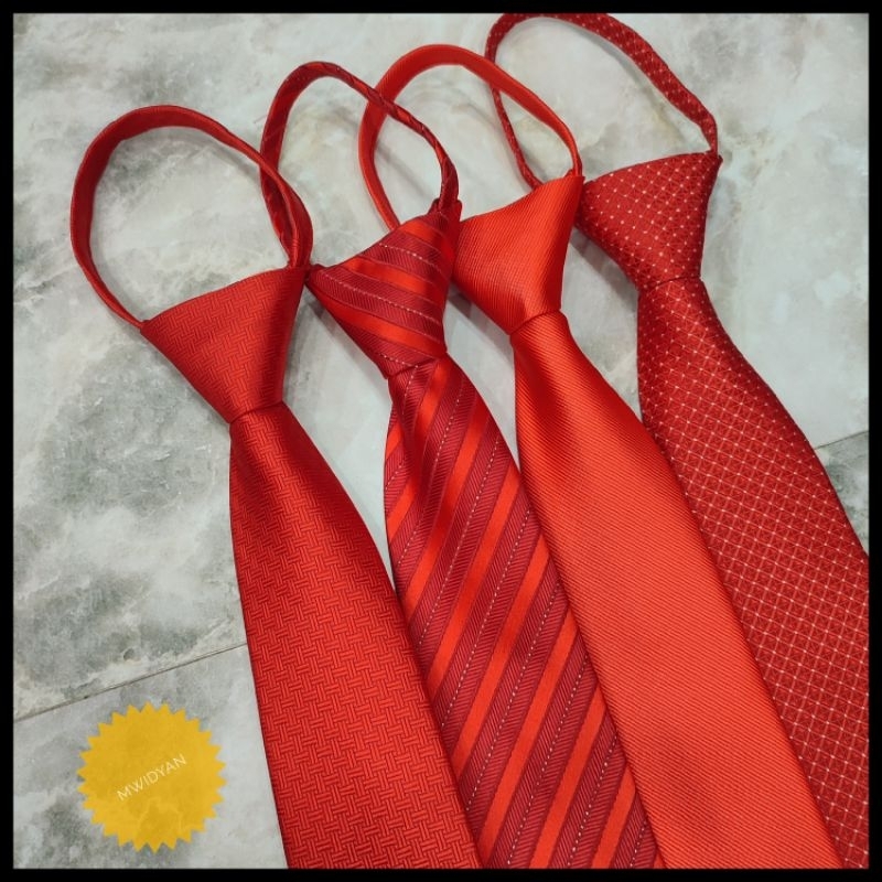 Dasi merah instan pria dasi siap pakai