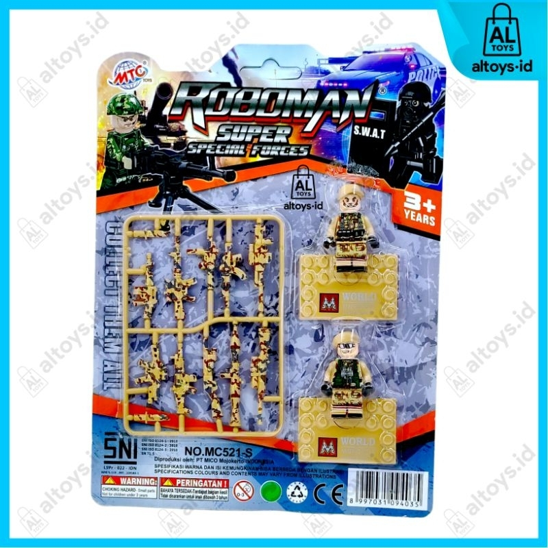 MAINAN FIGURE TENTARA MILITER + ACECORIES SENJATA MAINAN ROBOMAN SUPER SPECIAL FORCES MAINAN DIY BAL
