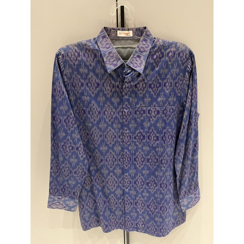 Kemeja Batik Lengan Panjang Biru