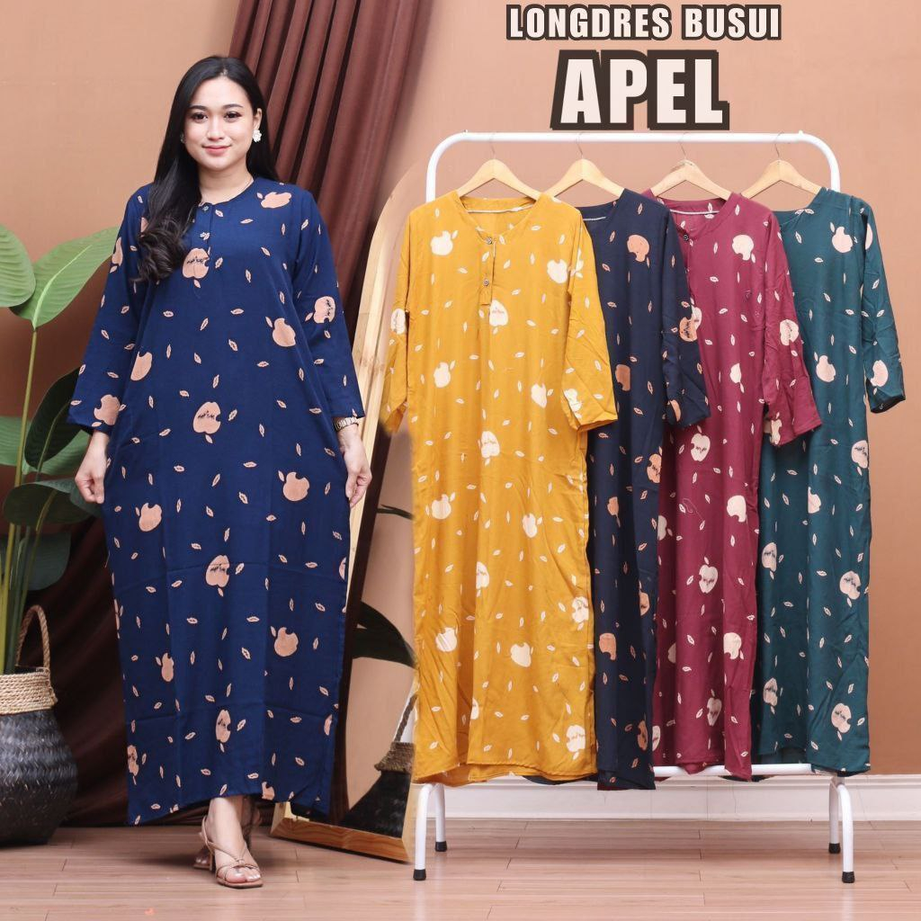 Daster Panjang Batik Longdress Lengan Panjang Daster Busui Baju Hamil Daster Kekinian Baju Tidur Wan