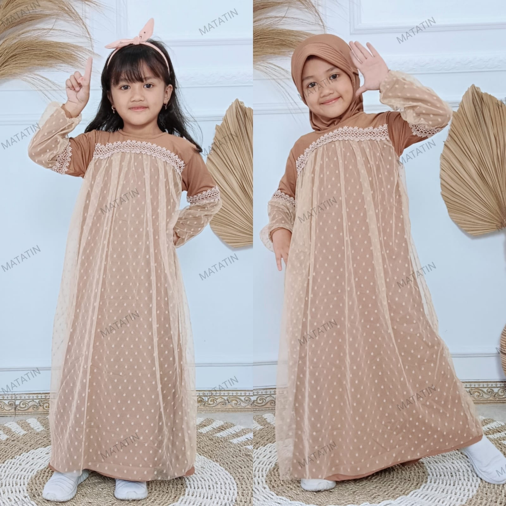 GAMIS BILQIS ANAK PEREMPUAN RENDA TILLE