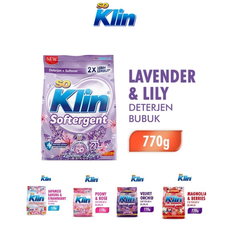 so klin softergent 770gram || soklin detergen bubuk