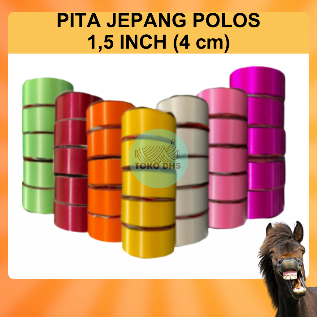 

Pita Kado Plastik Polos Besar 1,5 inch (4 cm) / Pita Jepang