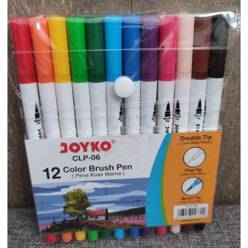 

Color Brush Pen 12 Warna (2 in 1) Dua Mata Pena