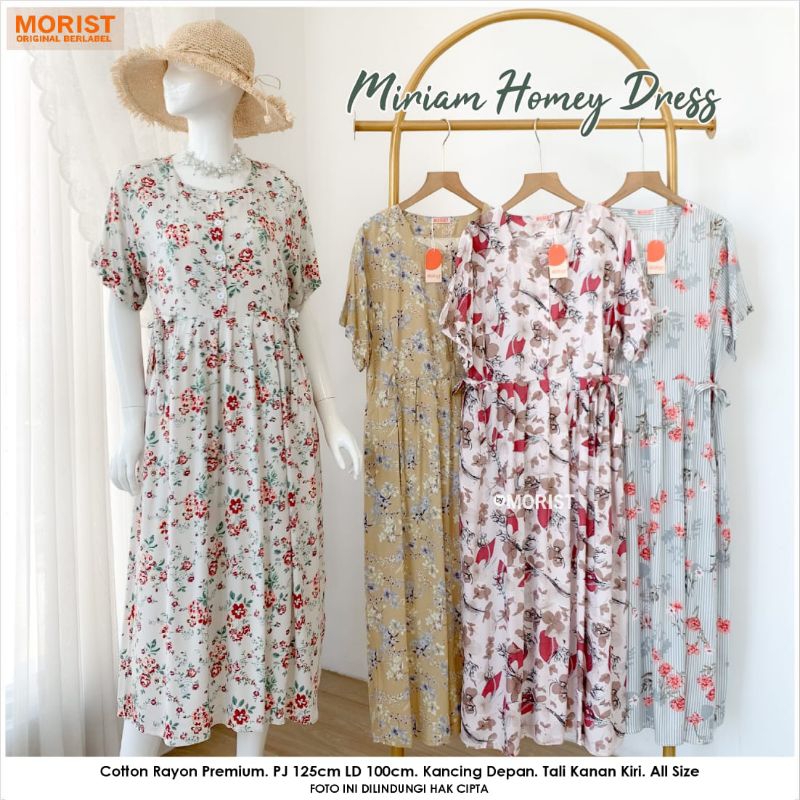 (BISA COD) Miriam Home Dress Premium Daster Polos Pendek Allsize Daster Kancing Depan Busui Friendly