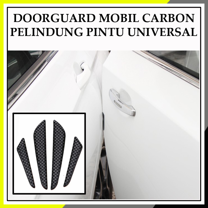 Pelindung Pintu Mobil Door Guard Stiker Carbon Karbon 4 Pcs