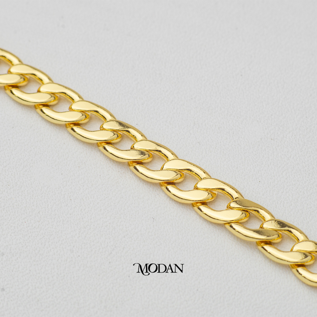 MODAN SUPPLIES - Premium Gold Filled Flat Curb Unfinished Chain For DIY Jewelry Making Rantai Metera