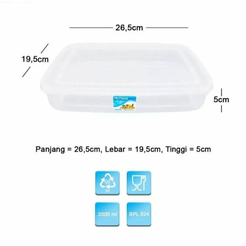KOTAK MAKAN SEGI TUTUP 2000ML / SEALWARE / MULTIPACK KMP 2000ML / KOTAK PENYIMPANAN MAKANAN