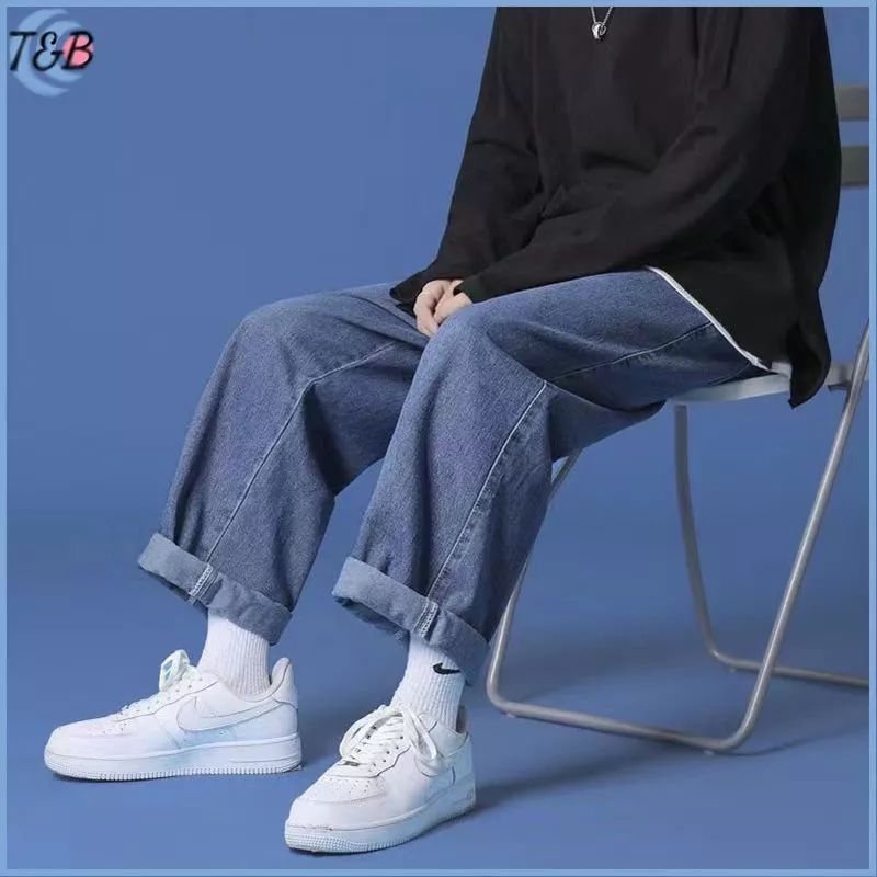 Celana Jeans Panjang Pria Dewasa Celana Jeans Korean style Celana Jeans Longgar Kekinian
