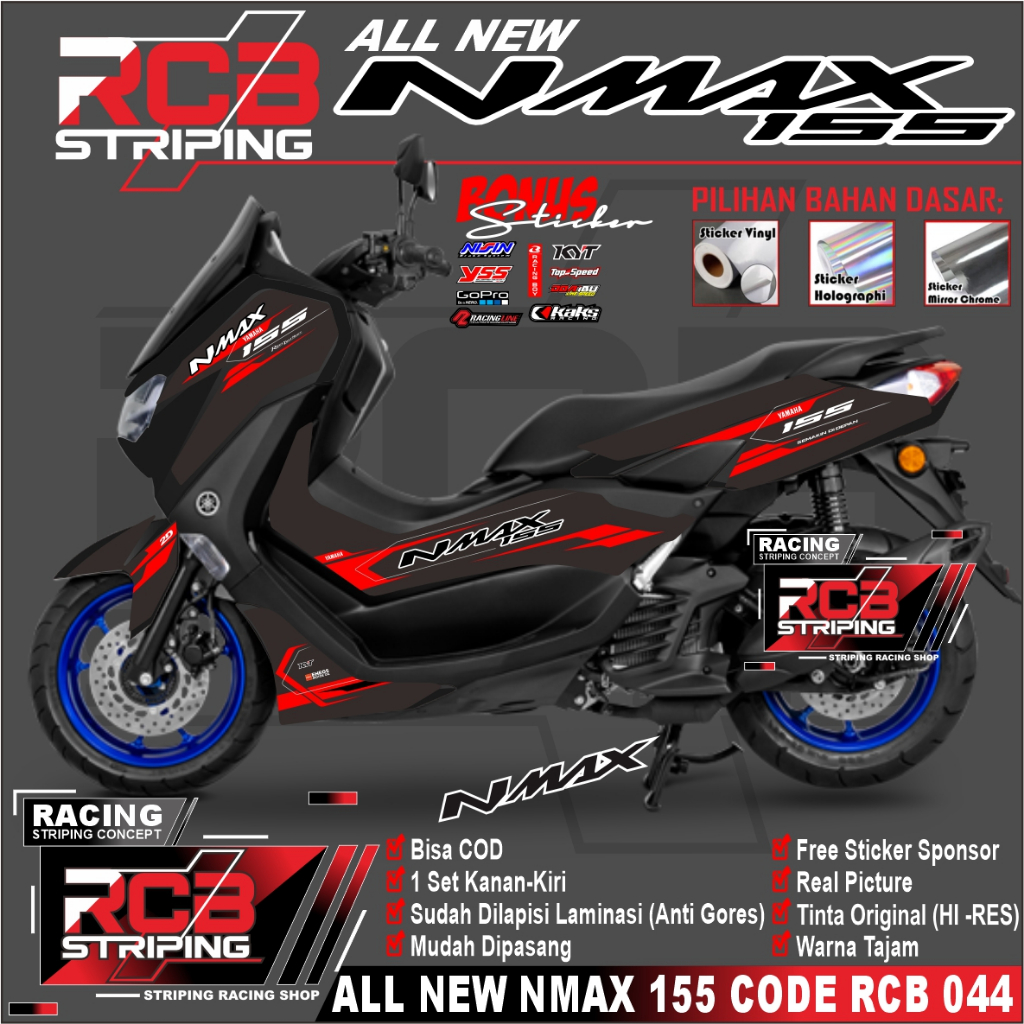 Murah Striping Sticker All New Nmax 2023 - Cod Sticker Nmax New 2021 2022 2023 Rcb 044