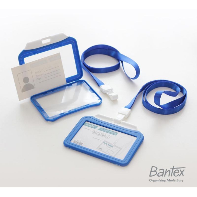 

BANTEX dual side ID card holder lanyard landcape 8880 8880 11 cobal blue
