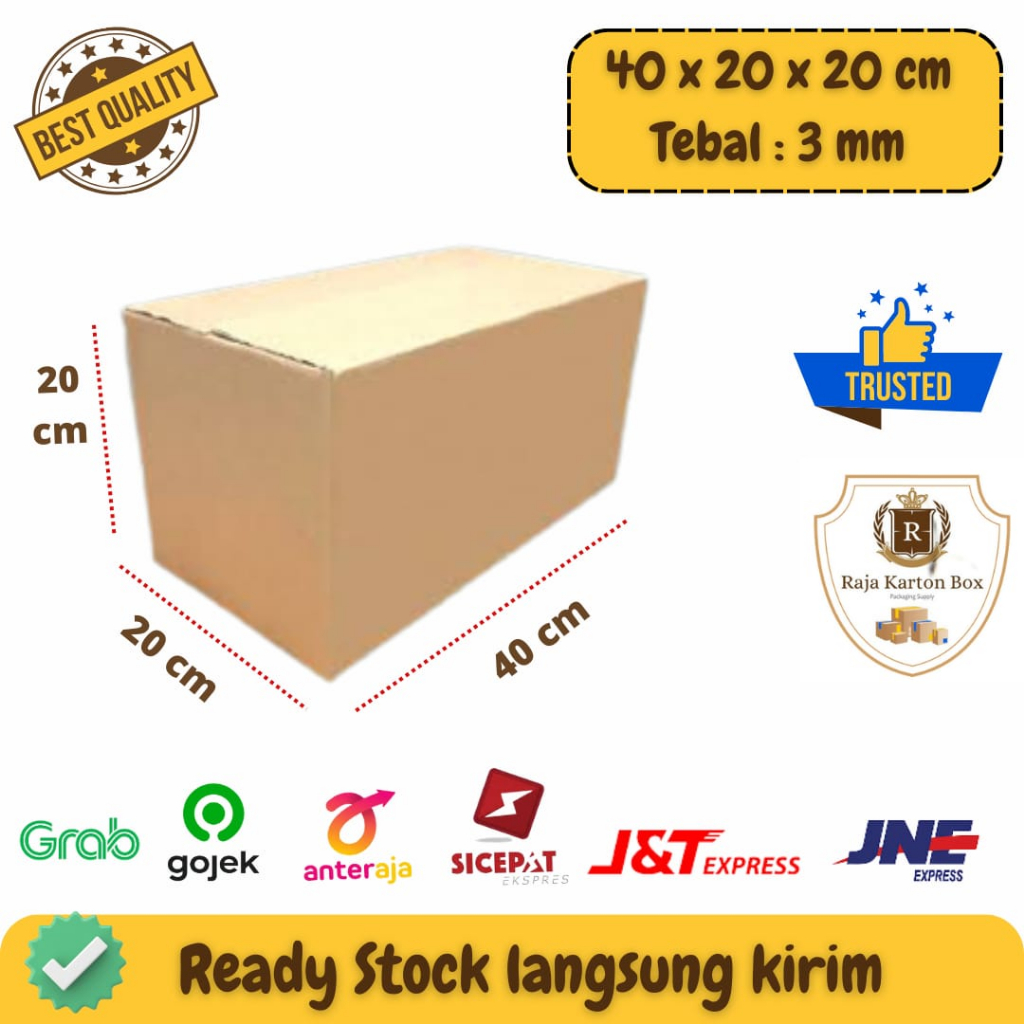 

Box Kardus 40 x 20 x 20 cm Bahan baru / Box Ready stock 40x20x20cm