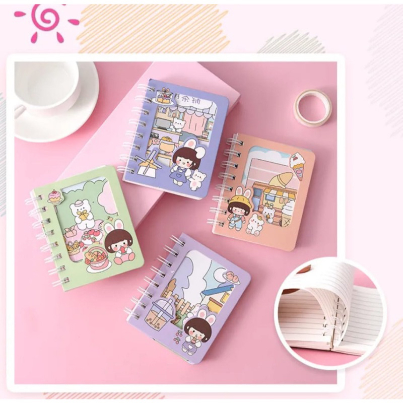 

EryoneStore Buku Catatan Ring A7 DOUBLE COVER Notebook Ring A7 Dobel Cover Karakter Lucu KB