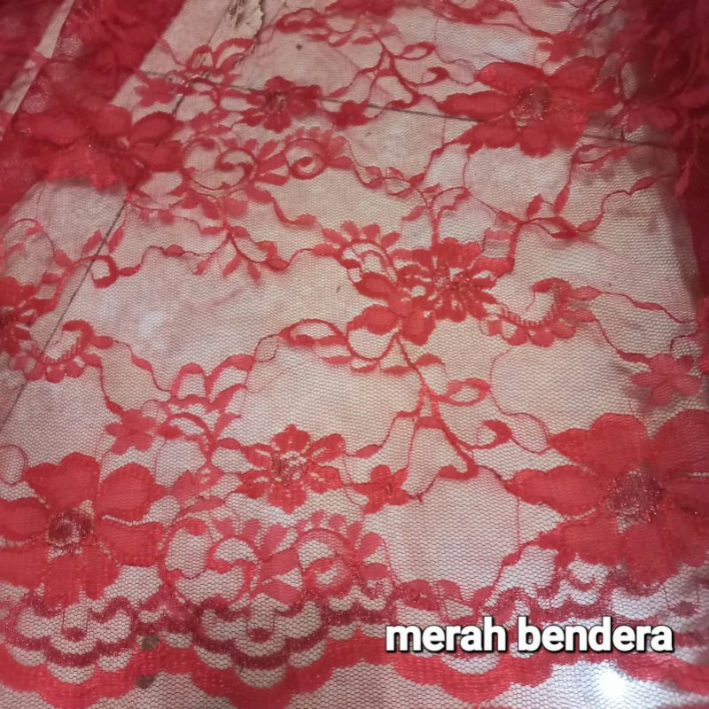 kain brokat broklat motif bunga gliter meteran -50cm