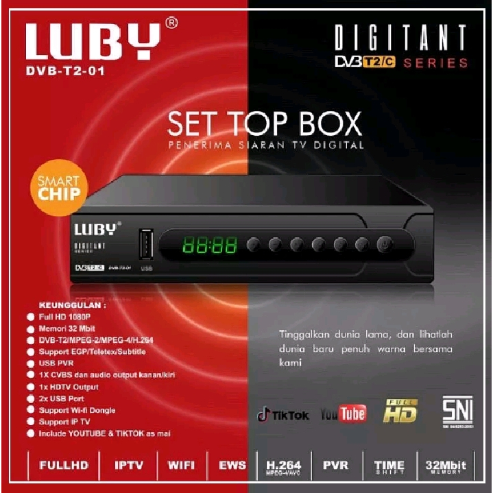 Set Top Box LUBY T2-01 / STB LUBY TV Siaran Digital / Receiver STB LUBY