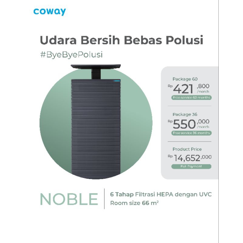 Coway Air Purifier NOBLE AP-2021A - Pembersih Udara 4D HEPA