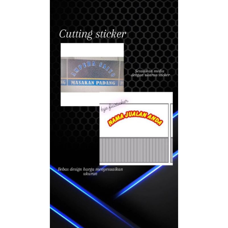 

sticker untuk etalase NAMA JUALAN cutting sticker custom
