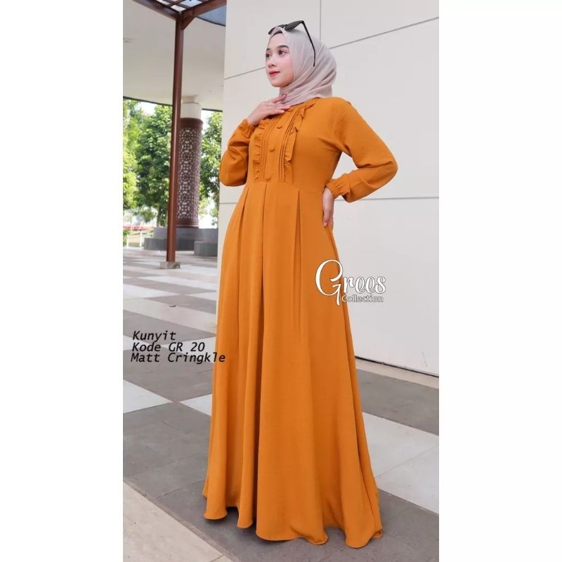 Gamis Model Terbaru 2024 GREES Simple Best Seller Real Pict
