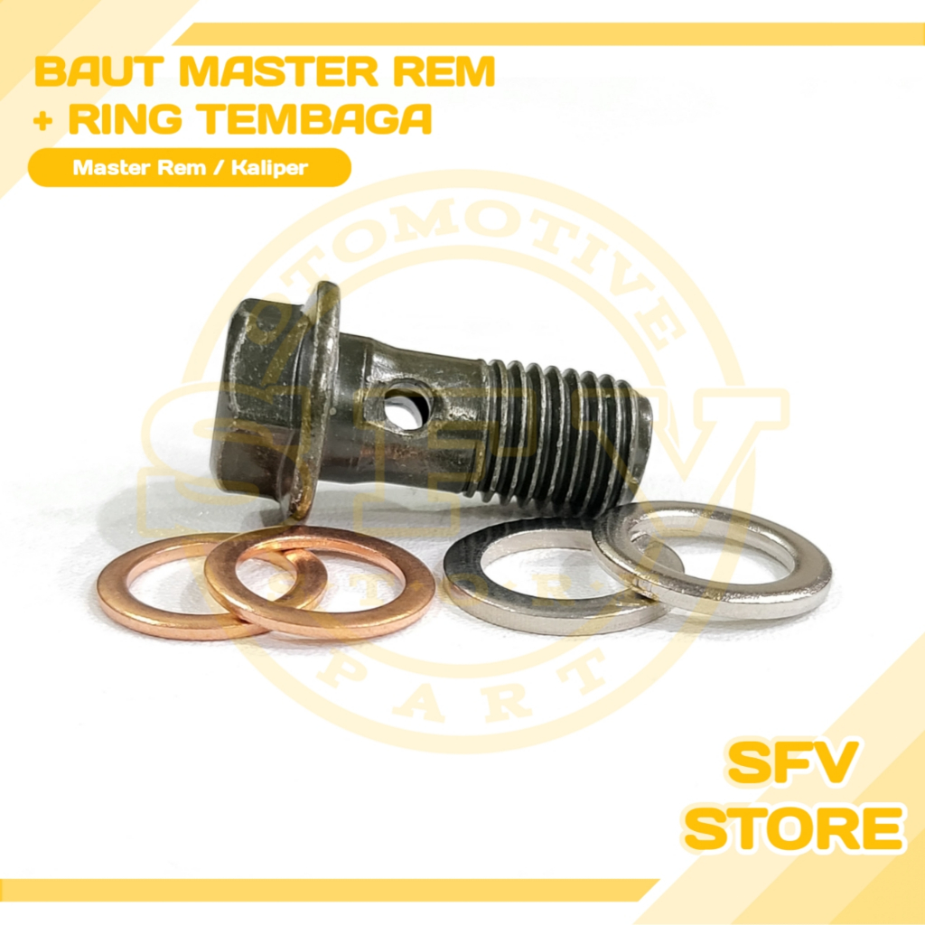 Baut Master Rem / Baut Selang Rem Dengan Ring Tembaga