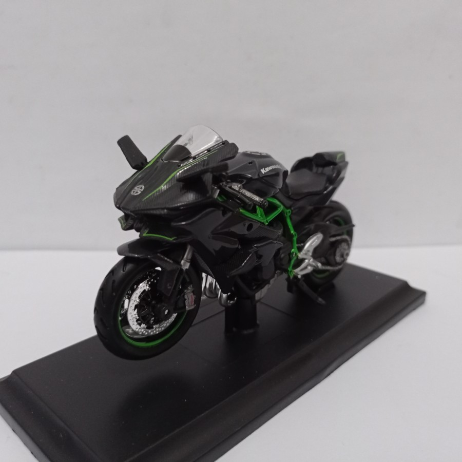 Diecast Motor Ninja H2 R Kawasaki Maisto Original Miniatur motor Sport Ninja Pajangan Diorama mainan