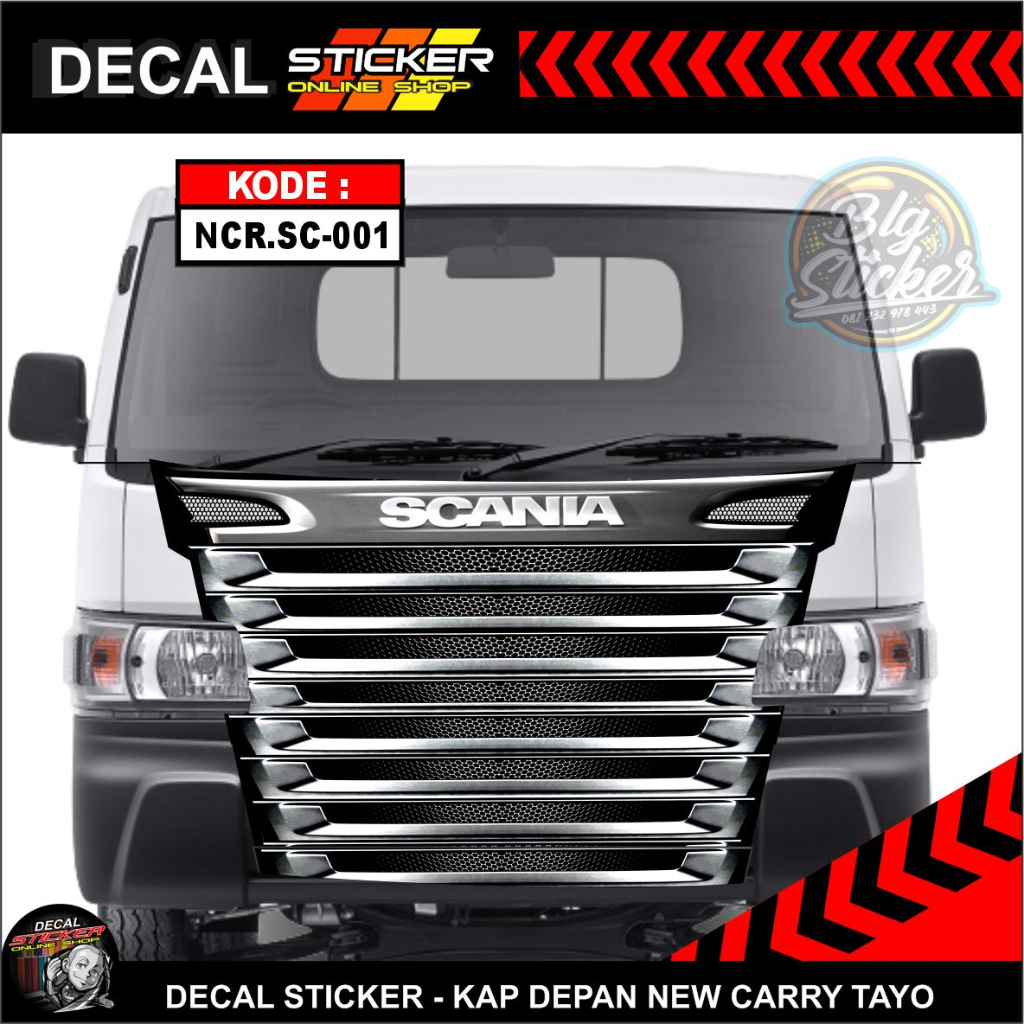 STIKER SCANIA MOBIL PICKUP NEW CARRY DECAL STICKER