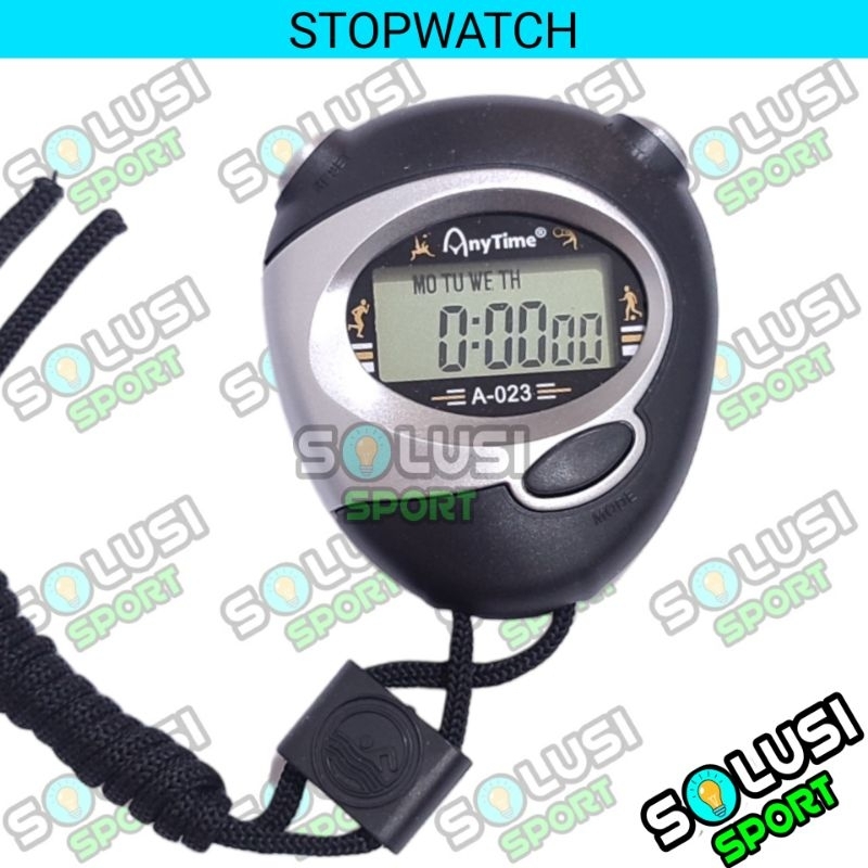 STOPWATCH Digital 5 Digit Lap Time Jam Alarm Kalender A-023