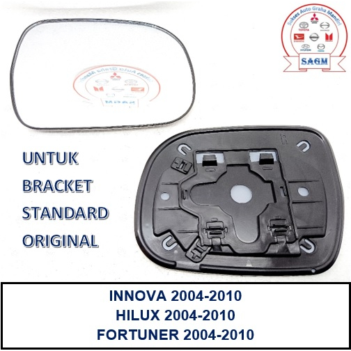 KACA SPION INNOVA FORTUNER HILUX 2004 - 2010 BRACKET ORI (KACA + BRACKET HITAM)