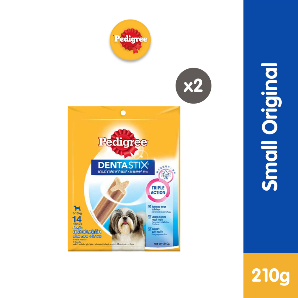

23bagusmenshop - Pedigree Dentastix Snack Anjing Kecil 210gr Isi 2 Pack Dental Chew Original
