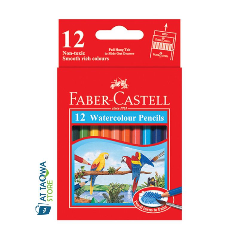 

Pensil Warna FABER-CASTELL 12S Watercolour Pencils 12 Warna Pendek Larut Air